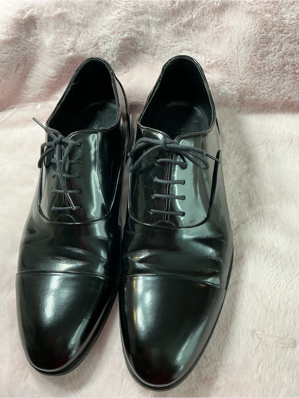 Versace Collection Black Patent Leather Derby Shoes B16